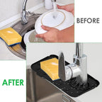 Sink Faucet Splash Guard Mat Silicone Soap Dish Pad Faucet Handle Drip Catch - Image 3