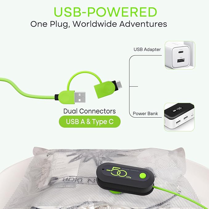 Vacuum Bags for Travel with USB Electric Pump, 15 Pack Carry-on Size - Image 2