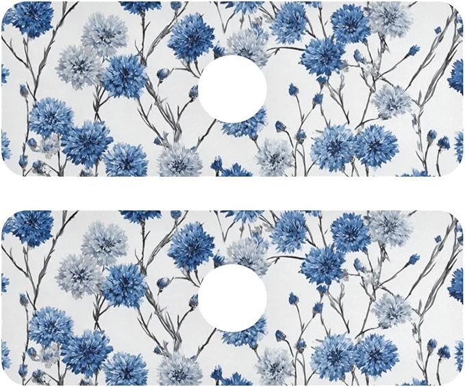Kitchen Sink Splash Guard 2 PCS 14.7 Inch Sink Faucet Mat Splash Guard by Eyanle