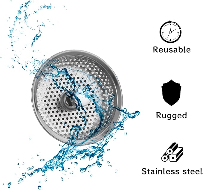 Kitchen Sink Stainless Steel Basket Strainer Replacement - Image 6