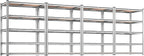 REIBII 2020LBS Garage Shelving Heavy Duty Metal Shelving 5 Tier Storage Shelves, Garage Shelves for Basement, Warehouse, Pantry, Closet, Kitchen, 72" H x 35.55" W x 16" D, Galvanized, 4 Pack by REIBII