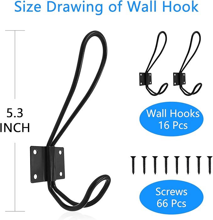 Rustic Entryway Hooks-16 Pack Farmhouse Hooks - Image 2