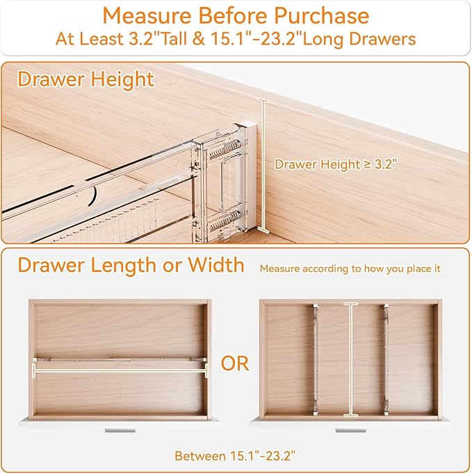 Yieach 12Pack 3.2 Inch Shallow Acrylic Drawer Dividers - Image 5