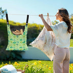 Clothes Pin Hanging Bag with Hanging Rope 14.5 X 12 Inch Clothespin Bag - Image 2