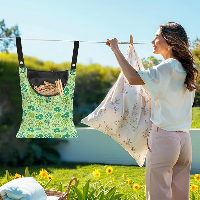 Clothes Pin Hanging Bag with Hanging Rope 14.5 X 12 Inch Clothespin Bag - Image 2