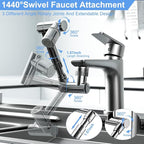 1440° swivel faucet extender, sink faucet aerator extender, swivel extendable - Image 5