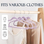 HOUSE DAY Lt-Purple Velvet Hangers 60 Pack, Non Slip Clothes Felt Hanger Heavy - Image 3