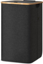 BALEINE Laundry Hamper with Lid, Tall Laundry Baskets with Bamboo Pull Handles by BALEINE