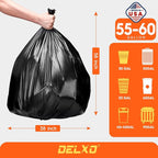 Delxo 55-60 Gallon Trash Bags, Durable & Puncture-Resistant Plastic Bolsas para - Image 2