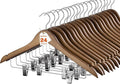 HOUSE DAY Wooden Hangers with Clips 24 Pack, Heavy Duty Walnut Wood Pants Hanger by HOUSEDAY