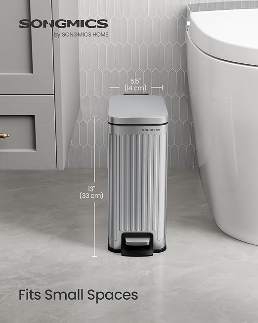 SONGMICS Bathroom Trash Can, 1.6-Gallon Trash Bin - Image 2