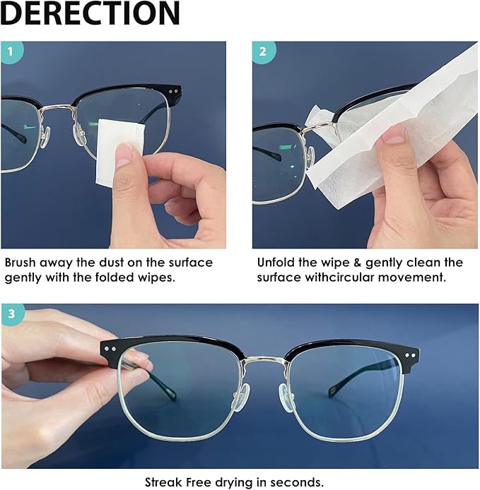 200 Count Lens Wipes for Eyeglasses, Eyeglass Lens Cleaning Wipes Pre-moistened - Image 6