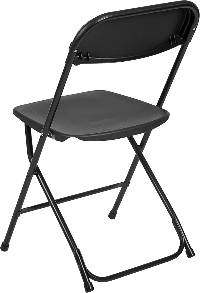 Flash Furniture Hercules Set of 10 Indoor/Outdoor Heavy-Duty Plastic Folding Chairs, Foldable Commercial Stacking Chairs with 650-lb. Static Weight Capacity, Black - Image 11