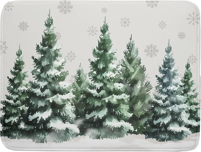 Winter Pine Tree Dish Drying Mat by Kawani