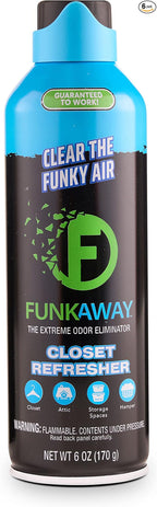FunkAway Extreme Odor Eliminating Closet Refresher AeroSpray, 6 oz., Odor by FunkAway