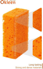 Orange Multi Use Scrub Sponge. Made in Europe. 18 Pack, 4.3x2.8x1.4 inches. - Image 6