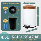SunnyPoint Elite Bamboo Lid 4.5 Liter Round Trash Can - Image 5