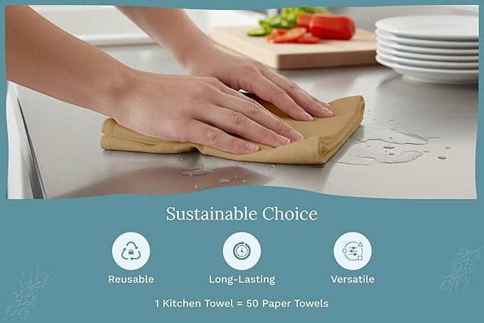 Organic Cotton Beige Flour Sack Towels - Image 9