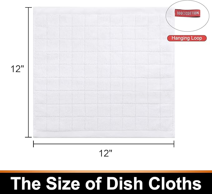 Mordimy 100% Cotton Terry Cloth Dish Cloths, Soft and Absorbent Checkered Dish - Image 6
