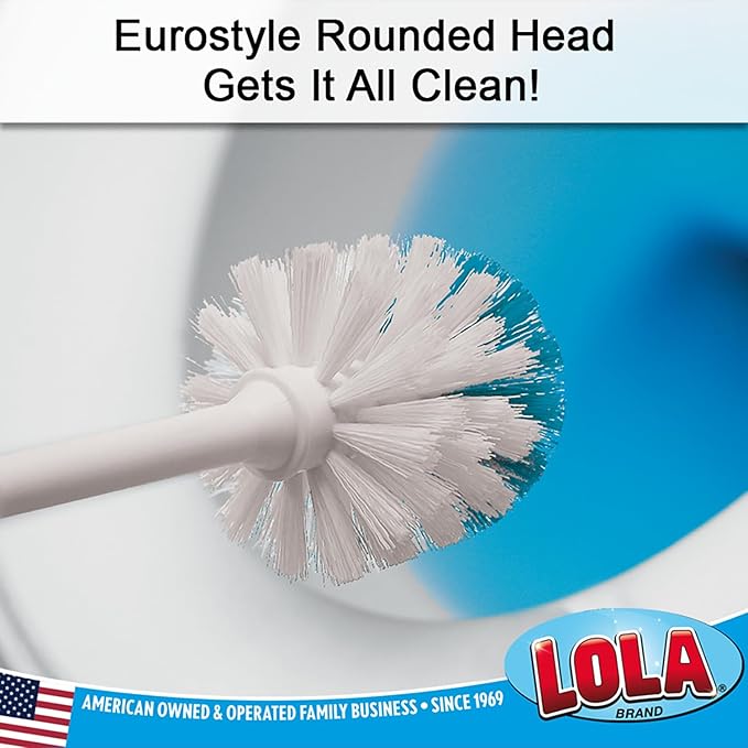 Toilet Brush and Holder Set, by LOLA, 6 Pack, Classic Version, Durable Bristles - Image 3