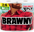 Brawny Tear-A-Square 3-Ply Paper Towels, 2 Triple Rolls = 6 Regular Rolls by Brawny%C2%AE