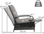Kozyard Adjustable Outdoor Reclining Lounge Chair, Cushioned Patio Chaise Lounge with Extendable Metal Frame for Sunbathing, Reading & Relaxing – Comfortable Outdoor Recliner(Beige) - Image 2