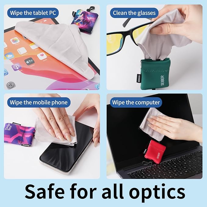 SEIBER Eyeglass Cleaning Microfiber Cloth, 7 x 7 inch Glasses Cloth - Image 4