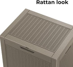 DRATO 34 Gallon Deck Boxes Resin Outdoor Storage Box UV Resistant Outside Deck Box with Lockable Lid for Patio Furniture（Grey，34 Gallon） - Image 7