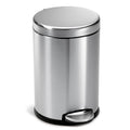 simplehuman 4.5 Liter / 1.2 Gallon Round Bathroom Step Trash Can, Brushed by Simplehuman