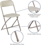 Flash Furniture Hercules Series Plastic Folding Chair - Beige - 4 Pack 650LB Weight Capacity Comfortable Event Chair-Lightweight Folding Chair - Image 5