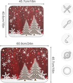 Christmas Tree Dish Drying Mat 18x24 inch Xmas New Year Snowflake Wooden Dish - Image 3