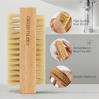 2 Pack Firm Boar Bristle Nail Brush, Hard Beech Wood Handle, Two Sided - Image 3