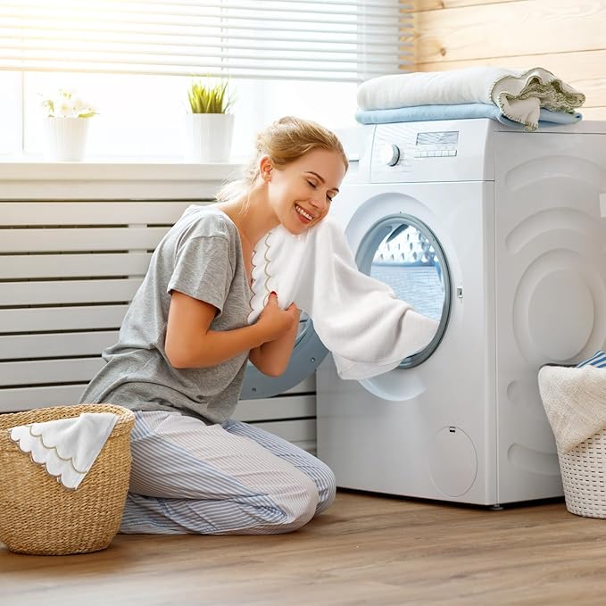 2 Pcs Scalloped Hand Towels 100% Cotton Fingertip Towels - Image 4