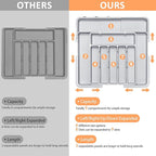 Silverware Organizer Expandable Kitchen Drawer Organizer Adjustable 22"x 19" - Image 5