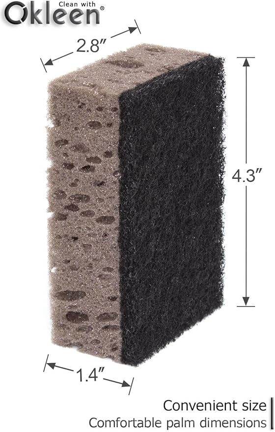 Taupe Multi Use Scrub Sponges. Made in Europe. 9 Pack, 4.3x2.8x1.4 inches. Best - Image 4