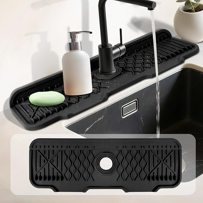 17 Inch Faucet Mat For Kitchen Sink Splash Guard Behind Faucet, ，5°Slope Fast by Unknown