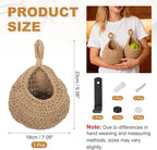uxcell Hanging Fruit Baskets for Kitchen, Hand-Woven Wall Hanging Storage Jute - Image 2