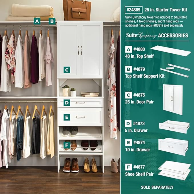ClosetMaid SuiteSymphony Wood Closet Organizer Starter Kit - Image 7