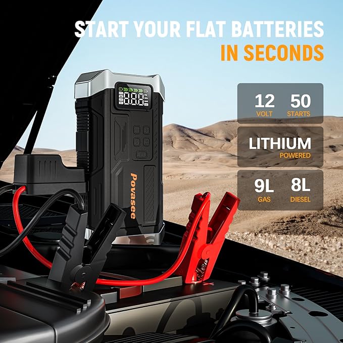 5000A Jump Starter with Air Compressor, Car Jumper Starter Portable with 150PSI - Image 4