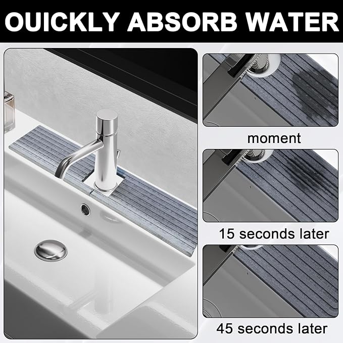 Faucet Mat for Kitchen Sink, Stone Faucet Mat for Kitchen Sink Tray - Image 5