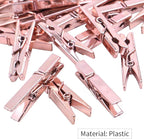 Mini Plastic Clips, 100 Pieces Rose Gold Photo Paper Pegs Clothespins Craft - Image 3