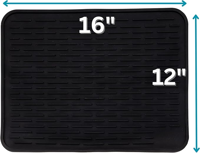 Large Silicone Dish Drying Mat for Kitchen Counter or Under Sink, Waterproof - Image 2