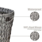 PINXIURY Wicker Trash Can, Watse Basket, Woven Bathroom Trash Can - Image 3