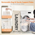 Laundry Basket with Wheels, 90L Rolling Laundry Hamper with Wheels, Large - Image 6
