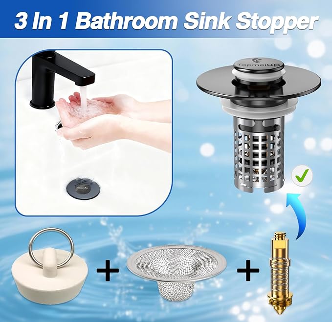 Sink Stopper Hair Catcher, Pop-up Sink Drain Strainer - Image 5
