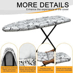 Ironing Board Cover and Pad, Sewn-in Thick Feltpads, Elastic Edge, Fits - Image 3