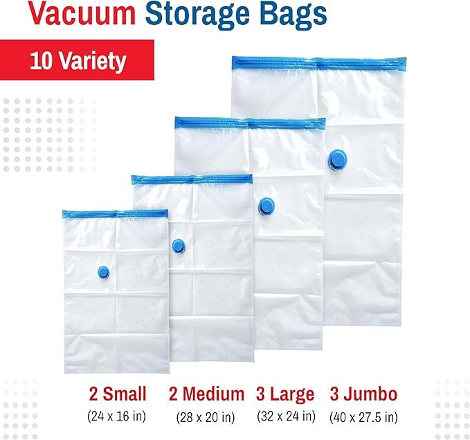 10-Pack Variety Vacuum Storage Bags - Image 3