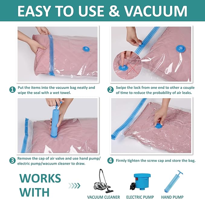 6 Pack Vacuum Storage Bags - Image 5