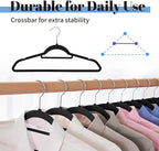 Smartor Black Velvet Hangers 60 Pack, Space Saving Clothes Hangers - Image 4
