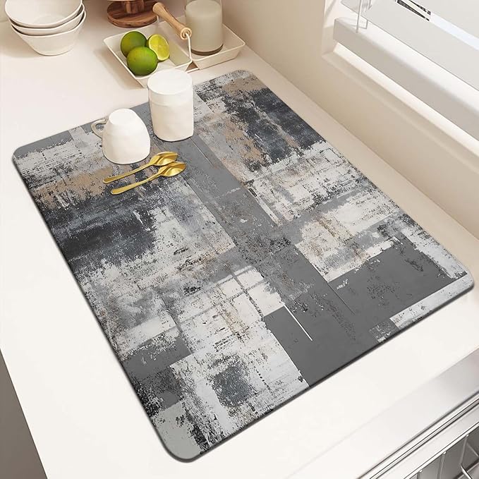 MCALK Dark Grey Dish Drying Mat by MCALK